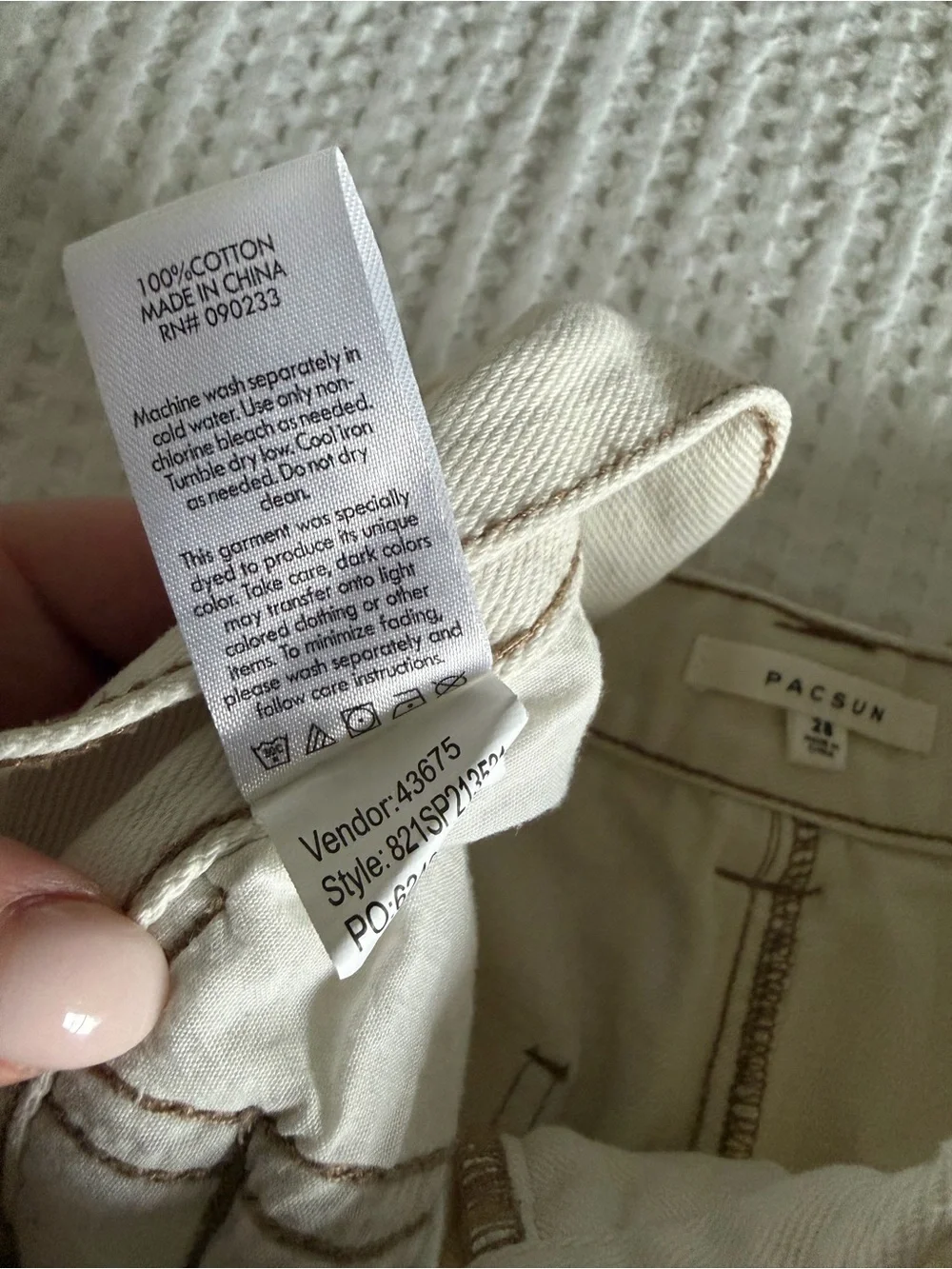 Pac Sun Ecru Carpenter Style shorts